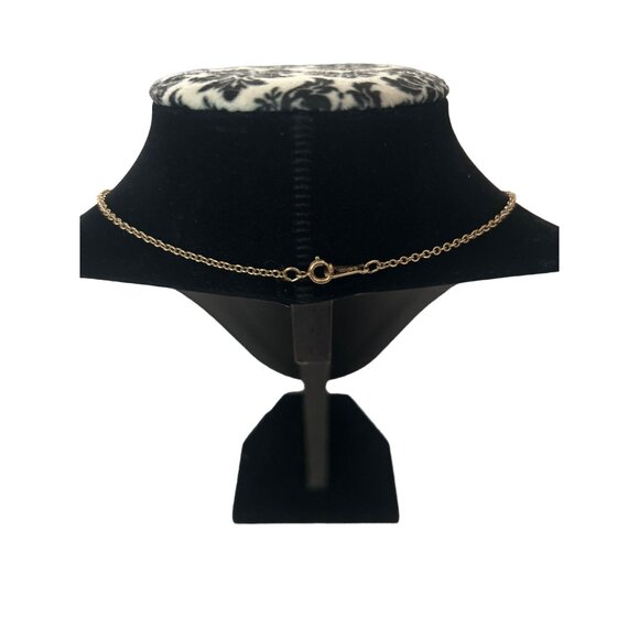 Vintage Avon Gold Tone Necklace With Blue Floral Pendants - Picture 3 of 4